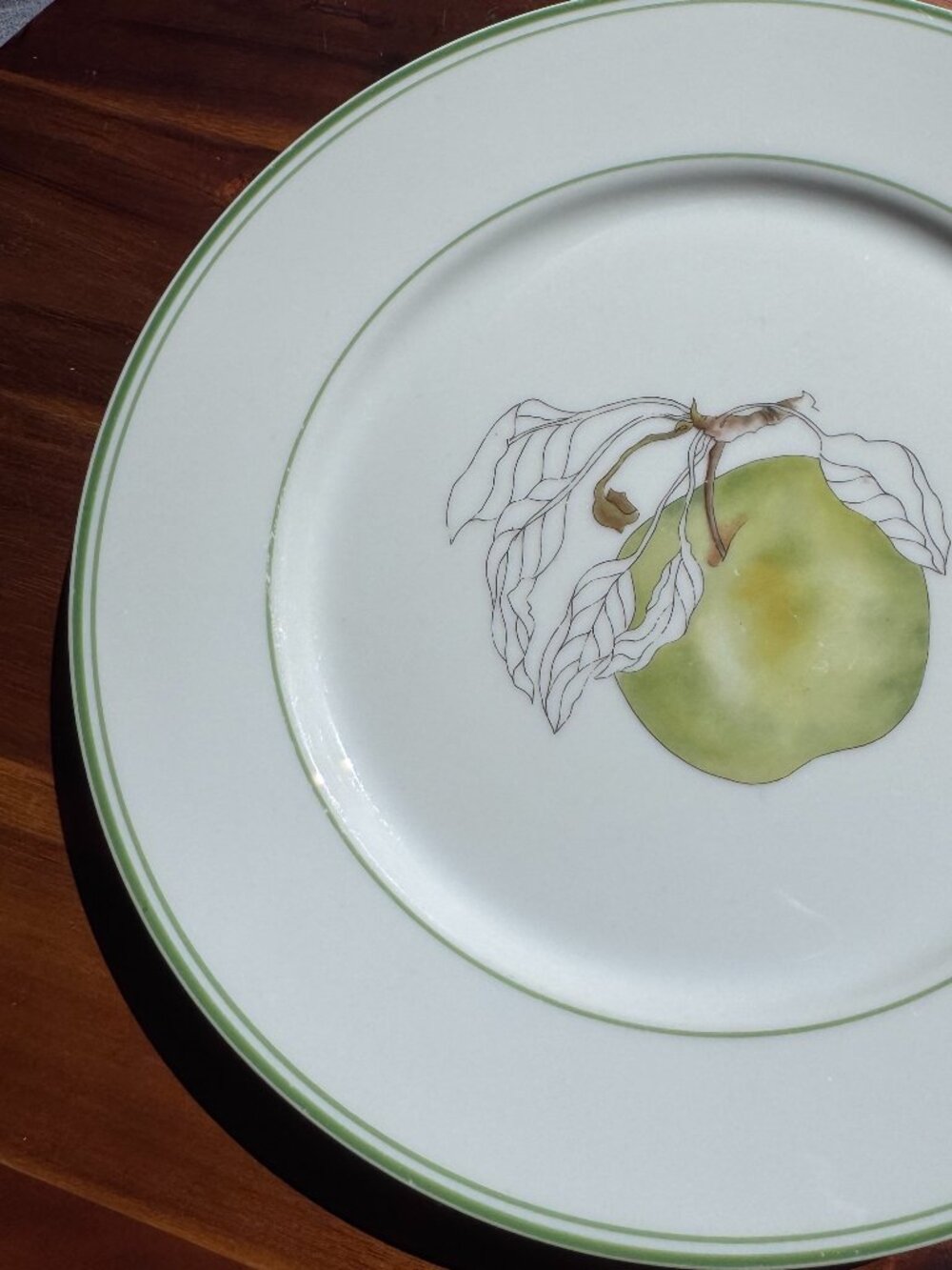 Vintage 1984 Block Spal Watercolours Green Apple Salad Plate, Mary Lou Goertzen